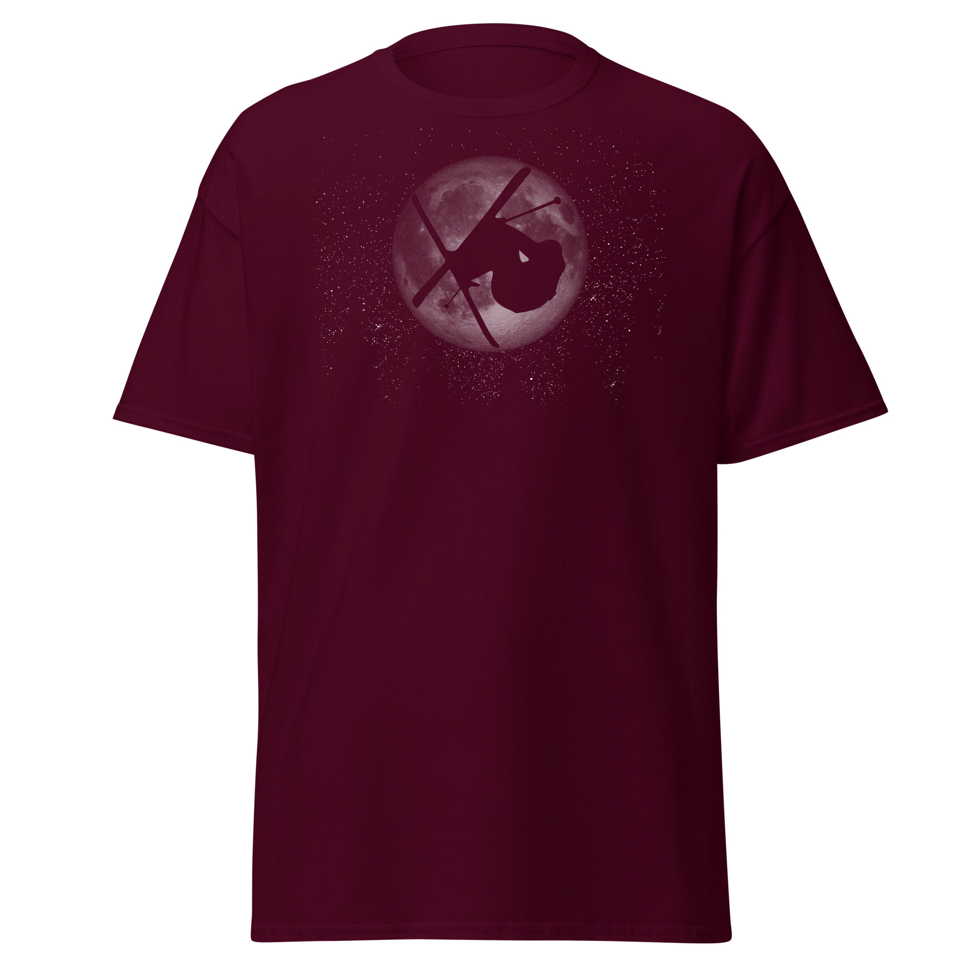 Skier D-Spin Across the Moon - Unisex tee