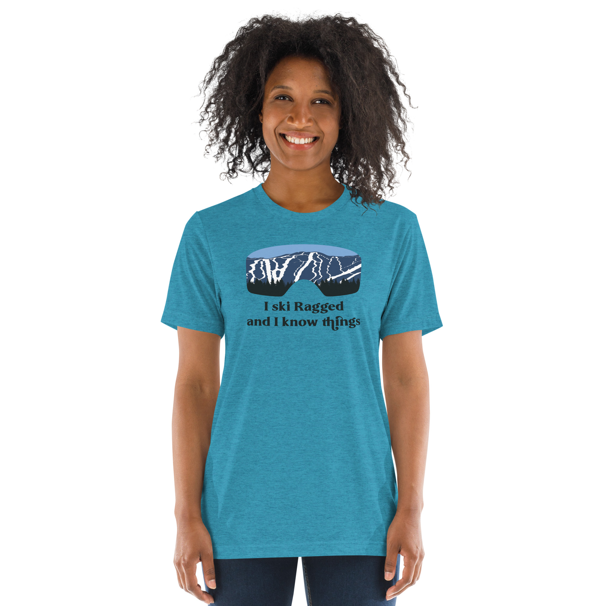 I Ski Ragged and I know things Short sleeve tri-blend t-shirt - Image 3