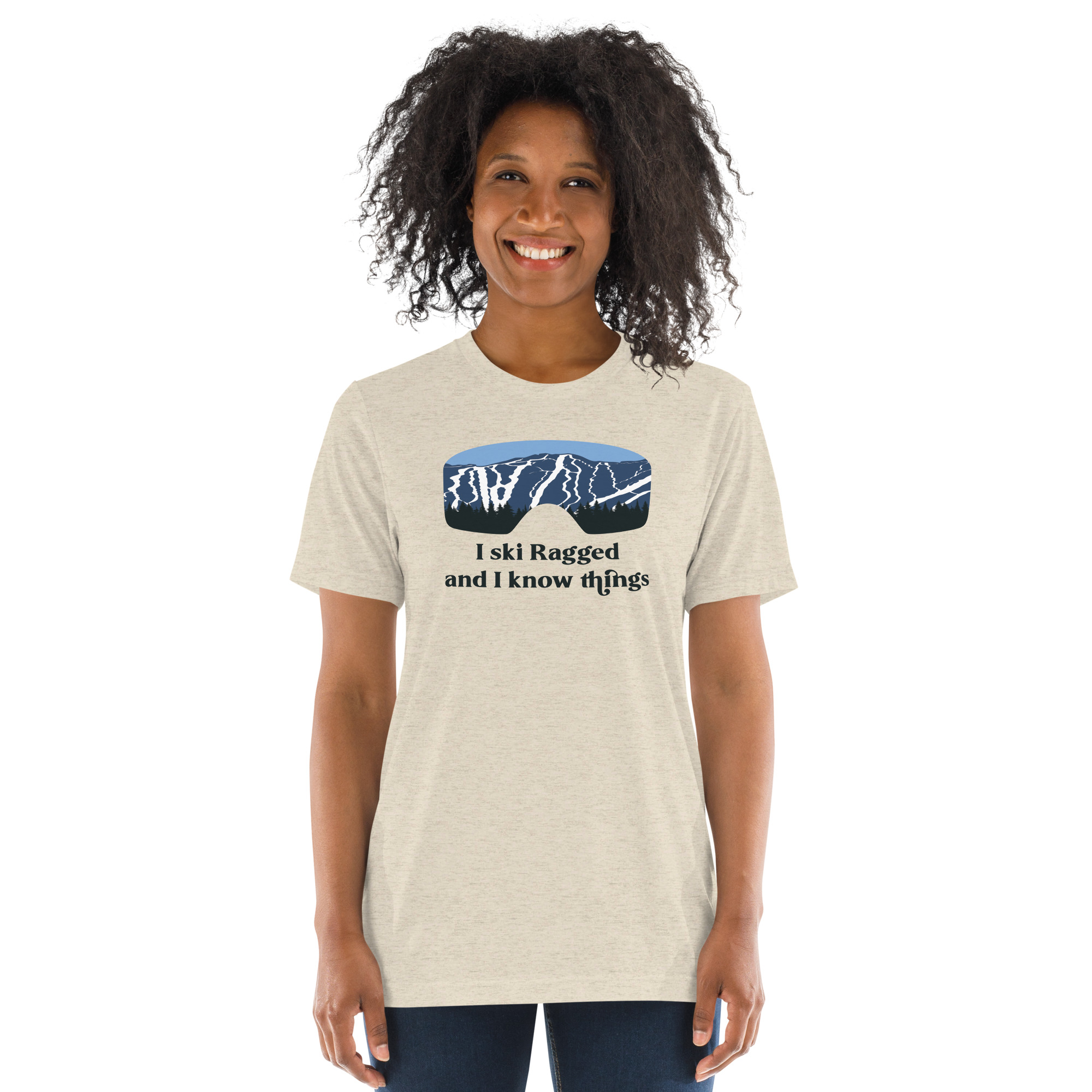 I Ski Ragged and I know things Short sleeve tri-blend t-shirt - Image 6