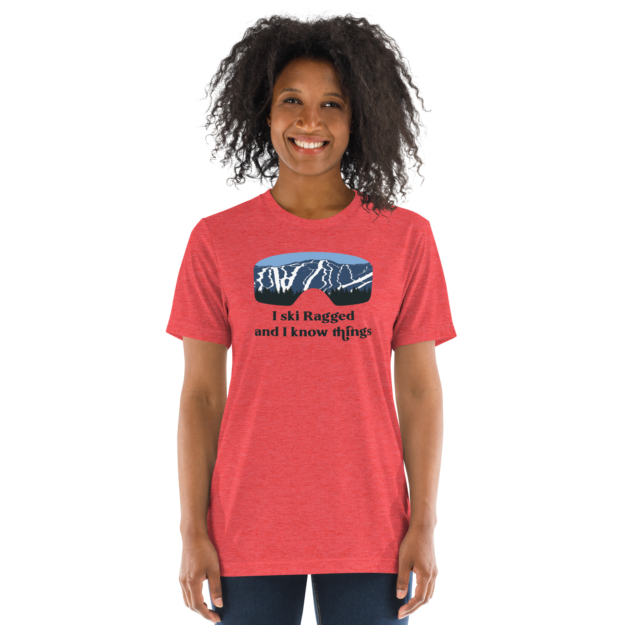 I Ski Ragged and I know things Short sleeve tri-blend t-shirt - Image 2