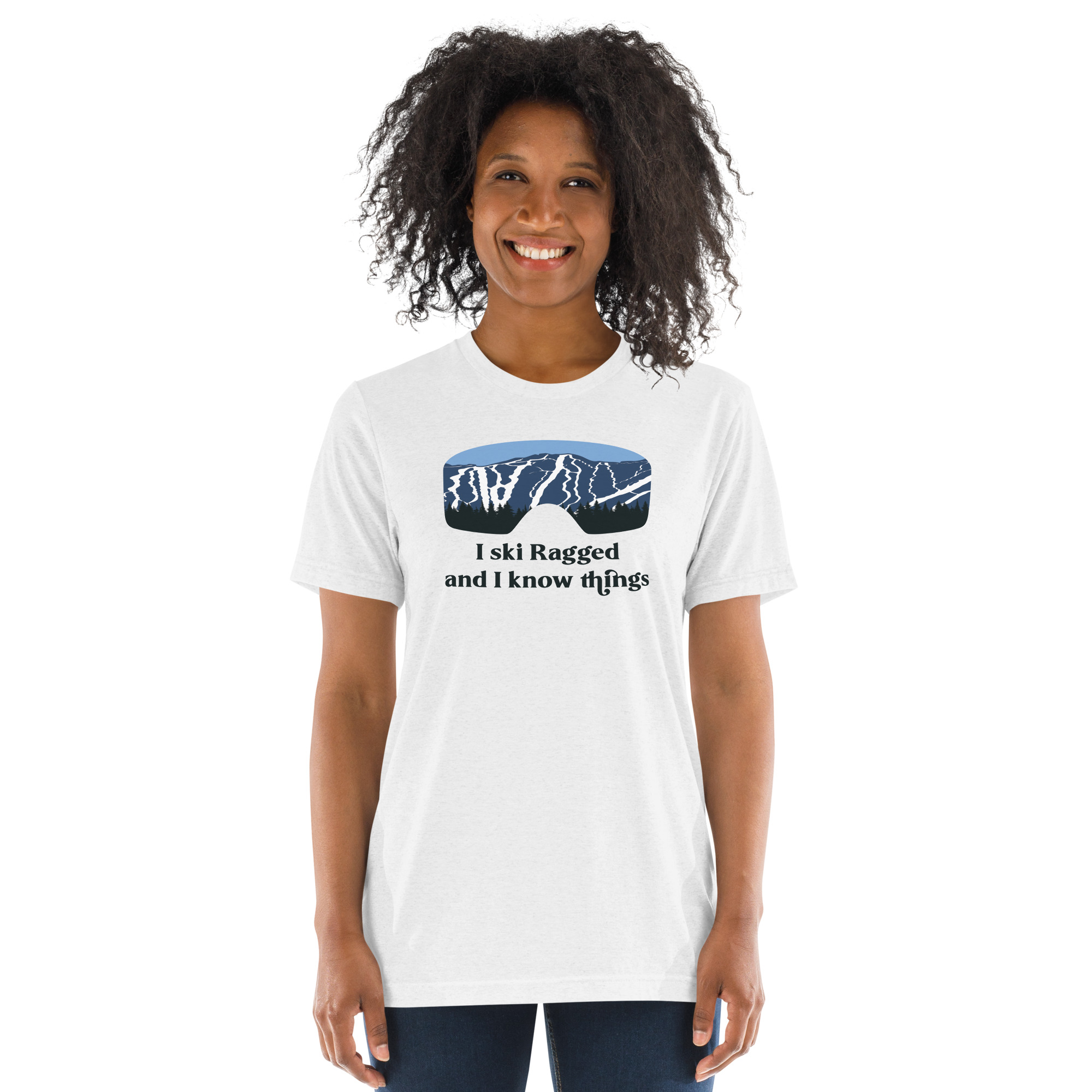 I Ski Ragged and I know things Short sleeve tri-blend t-shirt - Image 8