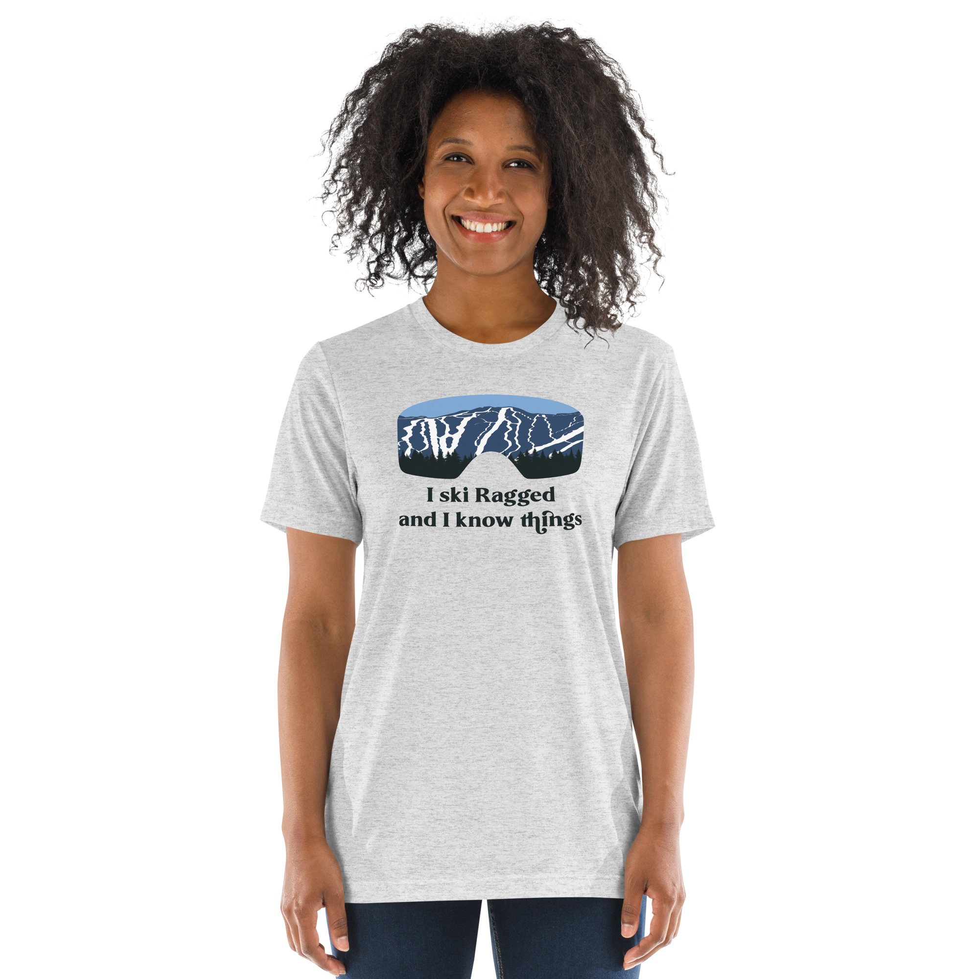 I Ski Ragged and I know things Short sleeve tri-blend t-shirt - Image 7