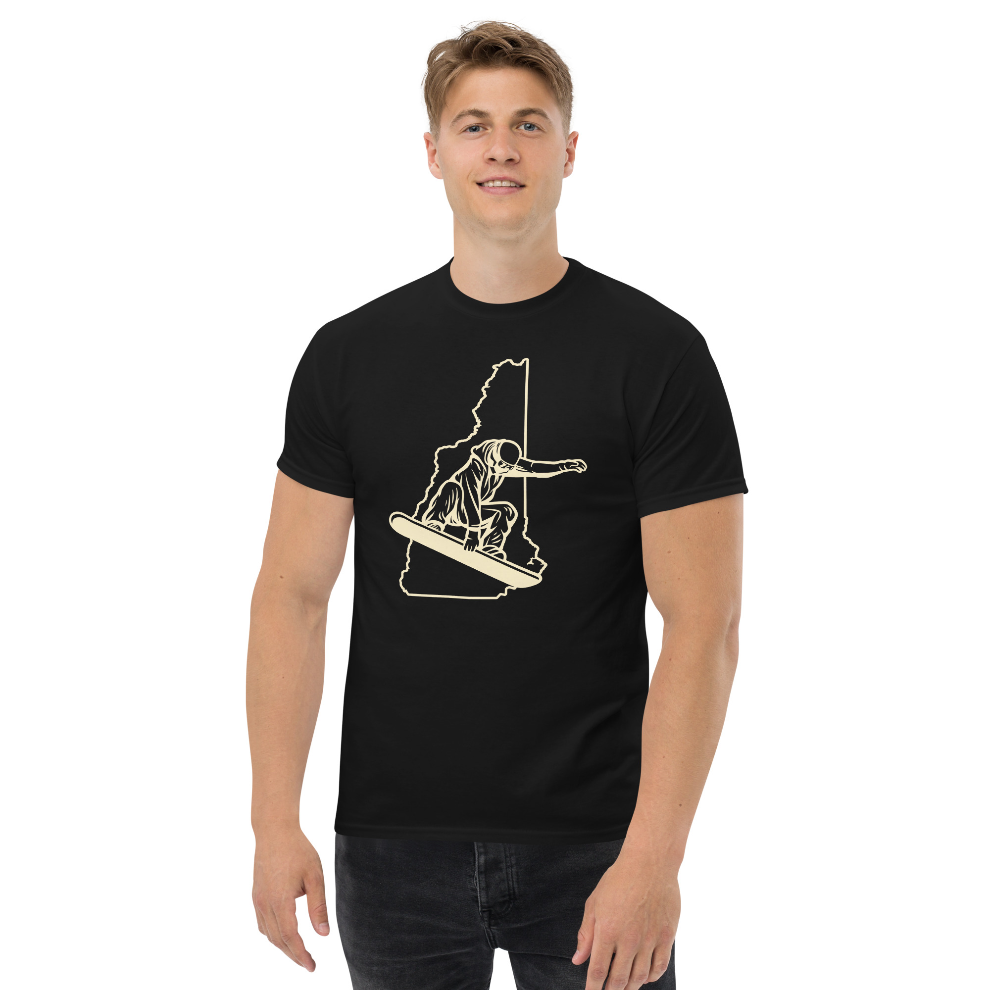 New Hampshire Snowboarder in Ivory Unisex classic tee - Image 3