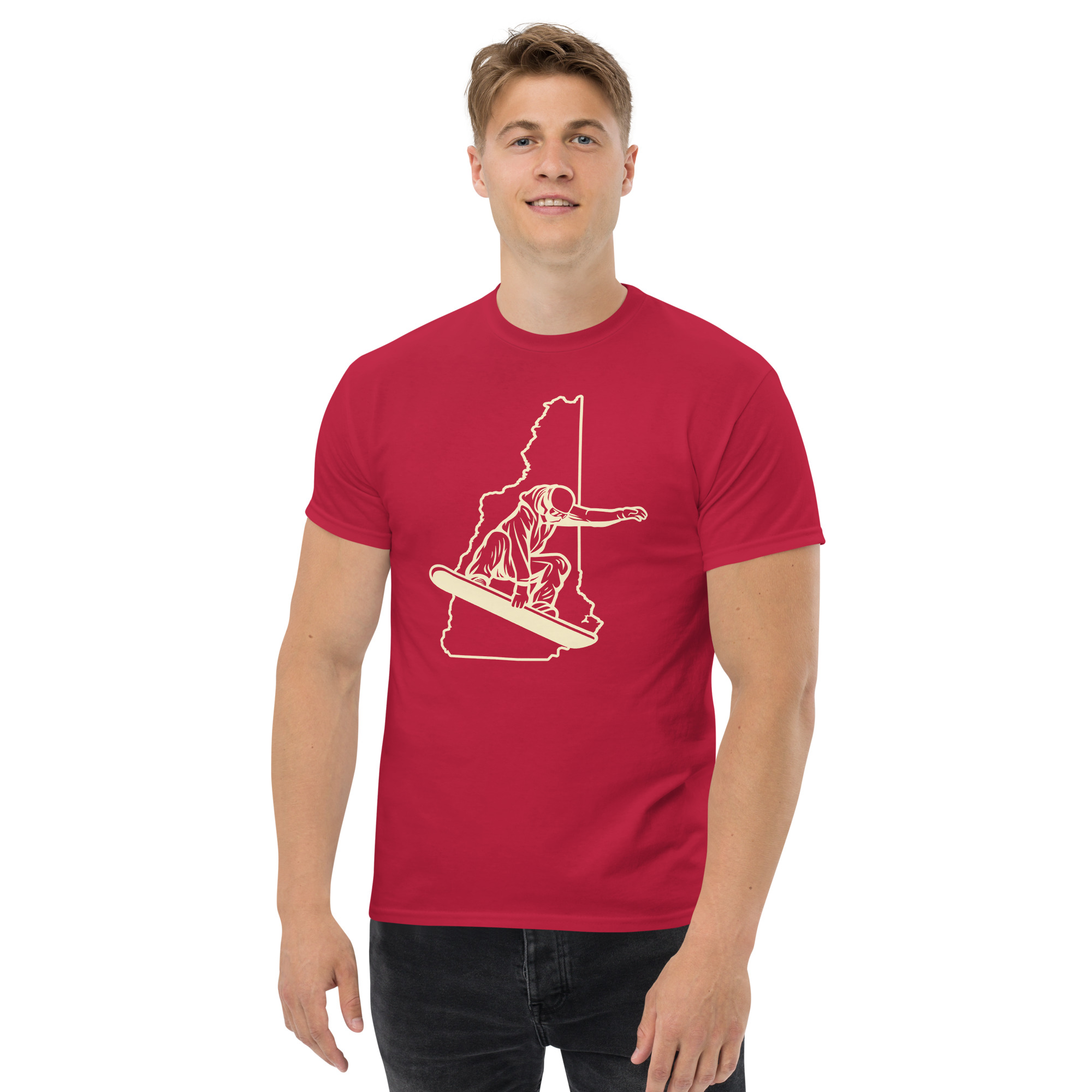 New Hampshire Snowboarder in Ivory Unisex classic tee - Image 7