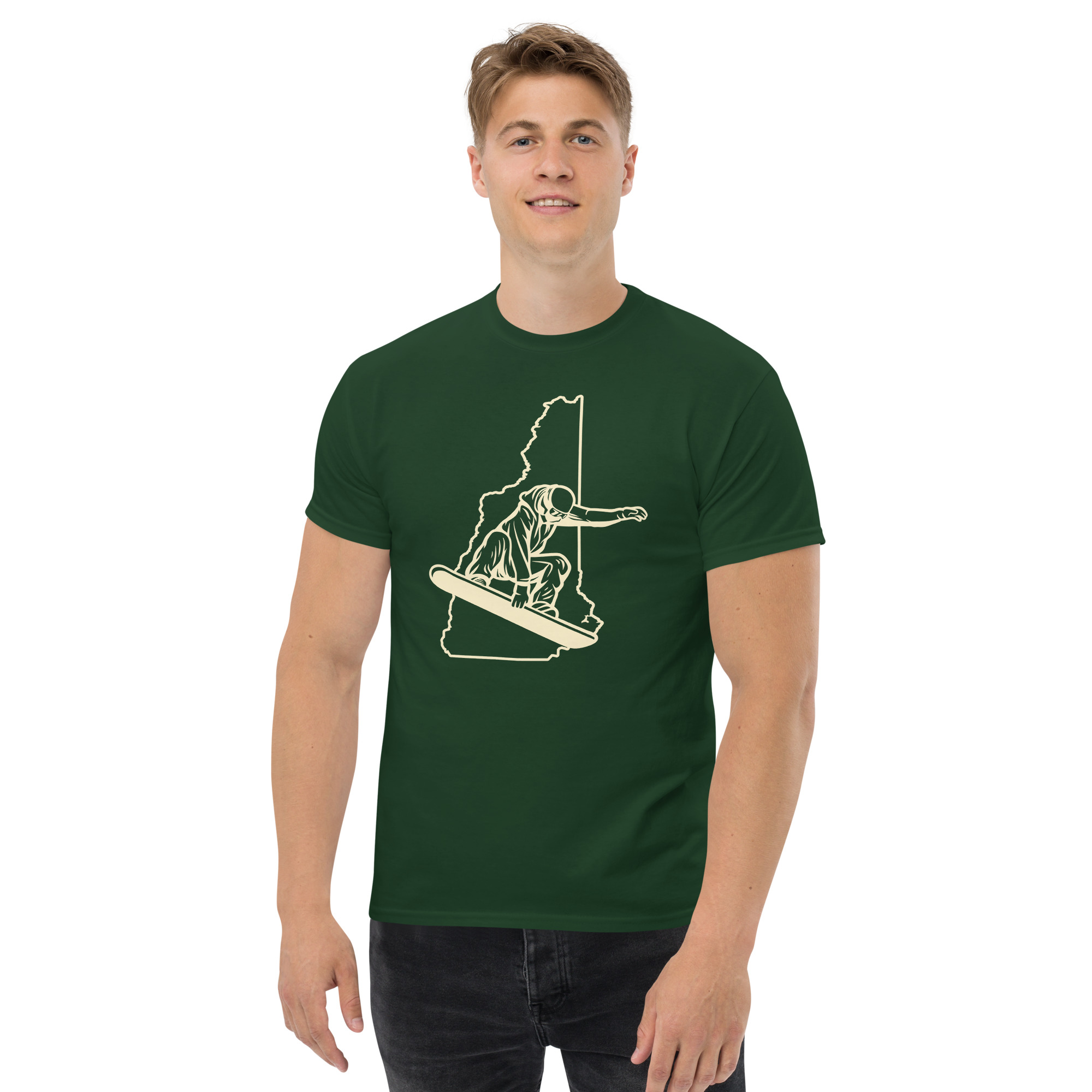 New Hampshire Snowboarder in Ivory Unisex classic tee - Image 6