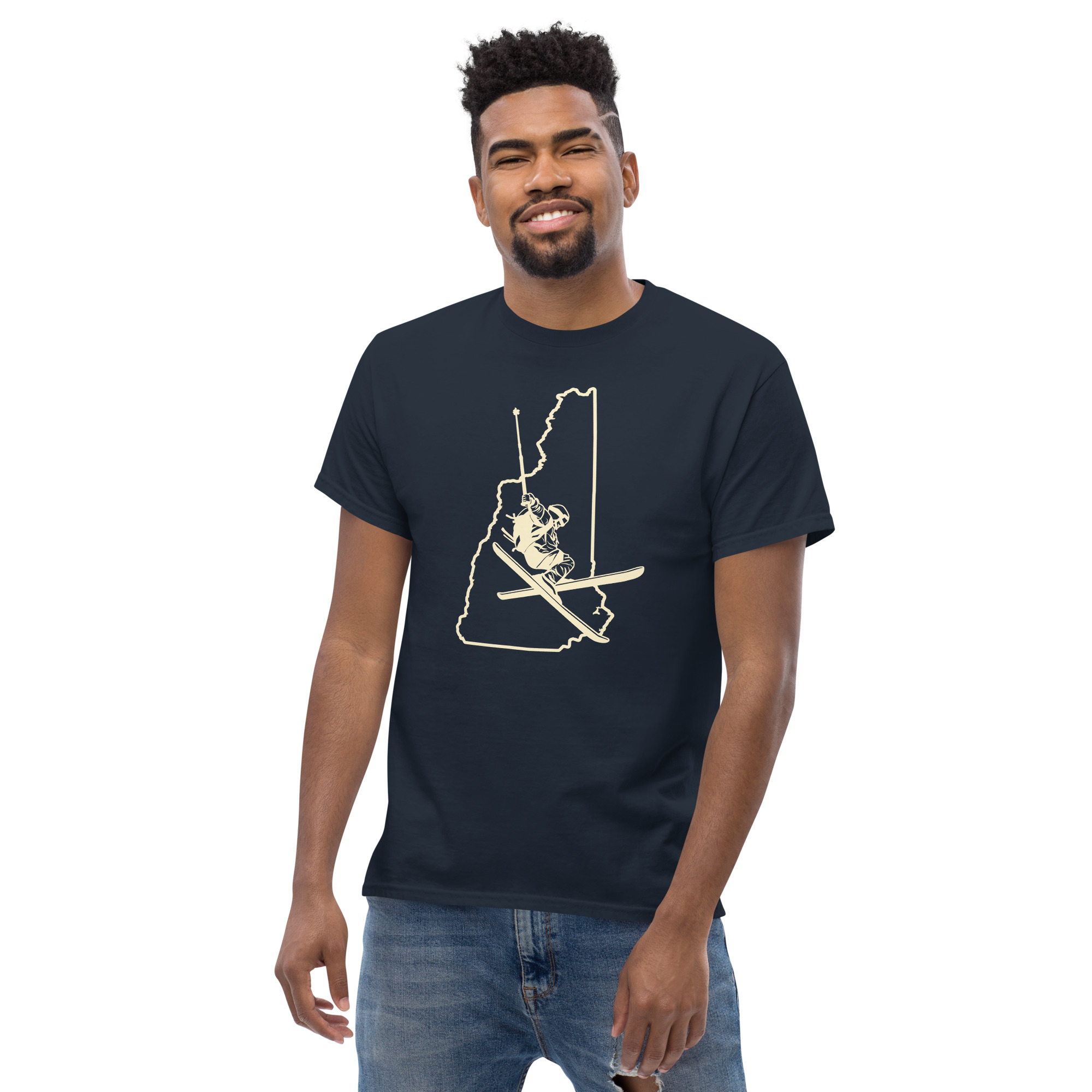 New Hampshire Skier in Ivory Unisex classic tee - Image 3