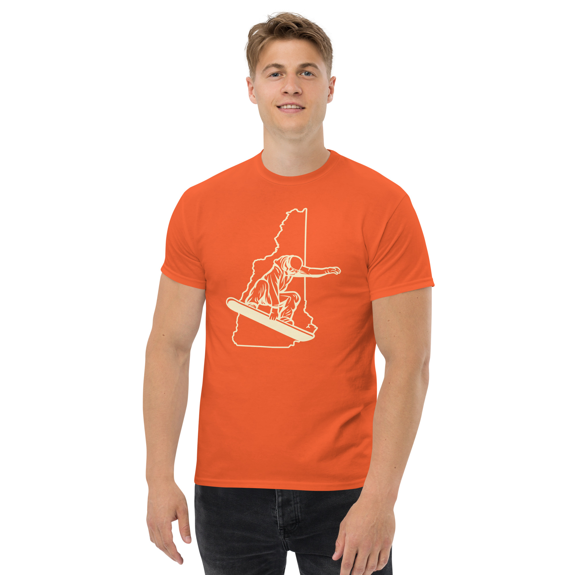 New Hampshire Snowboarder in Ivory Unisex classic tee - Image 11