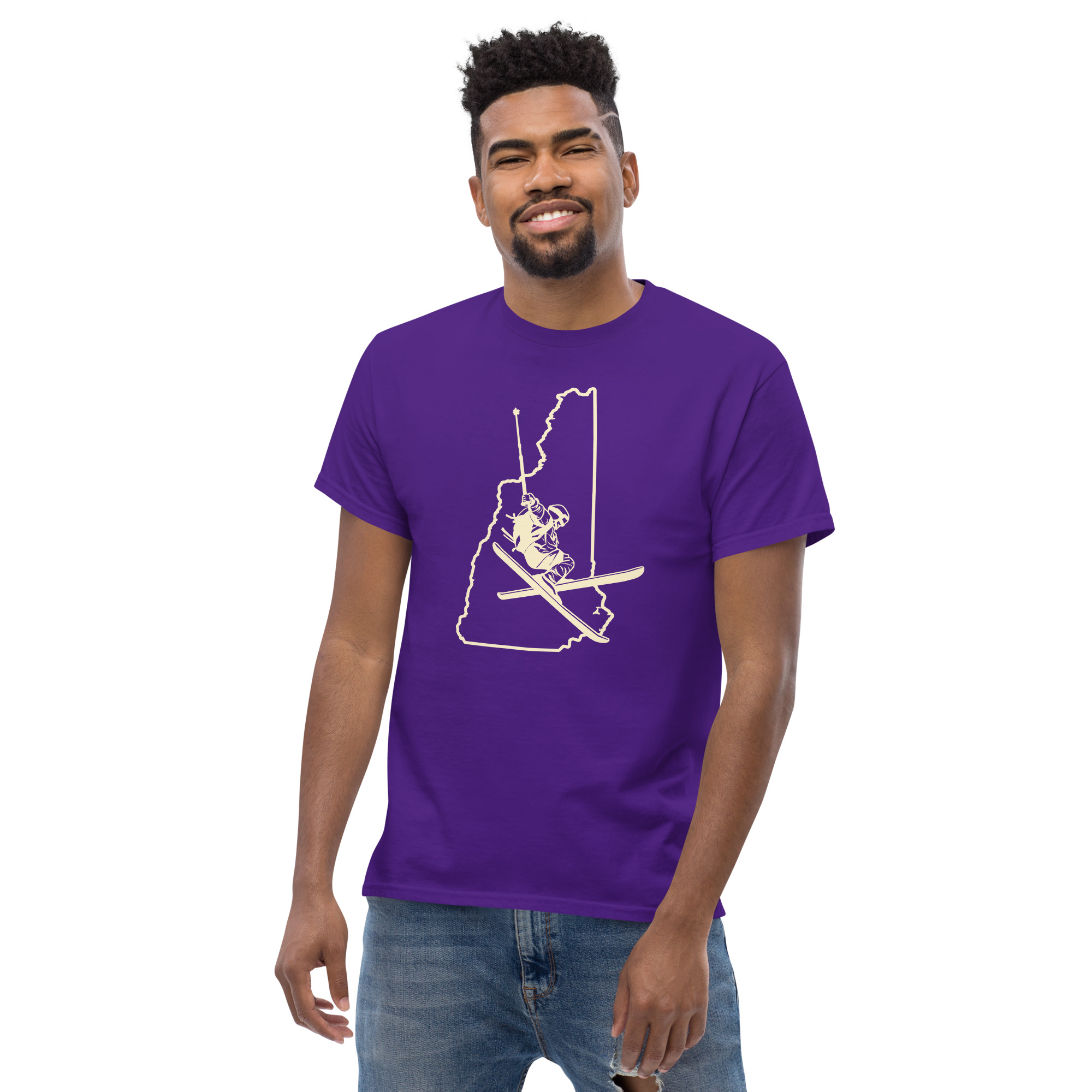 New Hampshire Skier in Ivory Unisex classic tee - Image 4