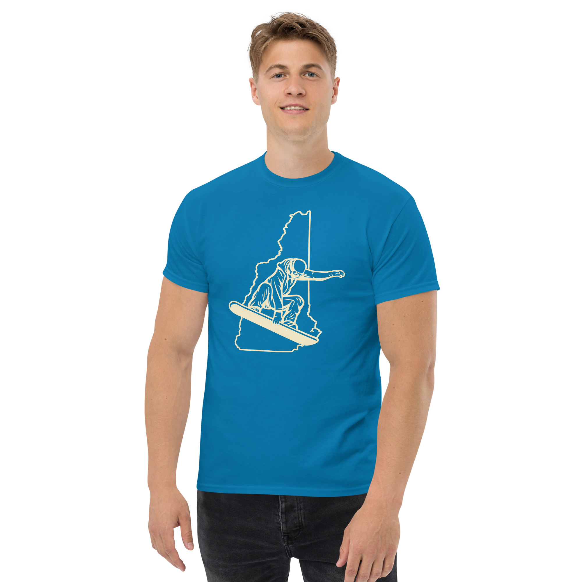 New Hampshire Snowboarder in Ivory Unisex classic tee - Image 9