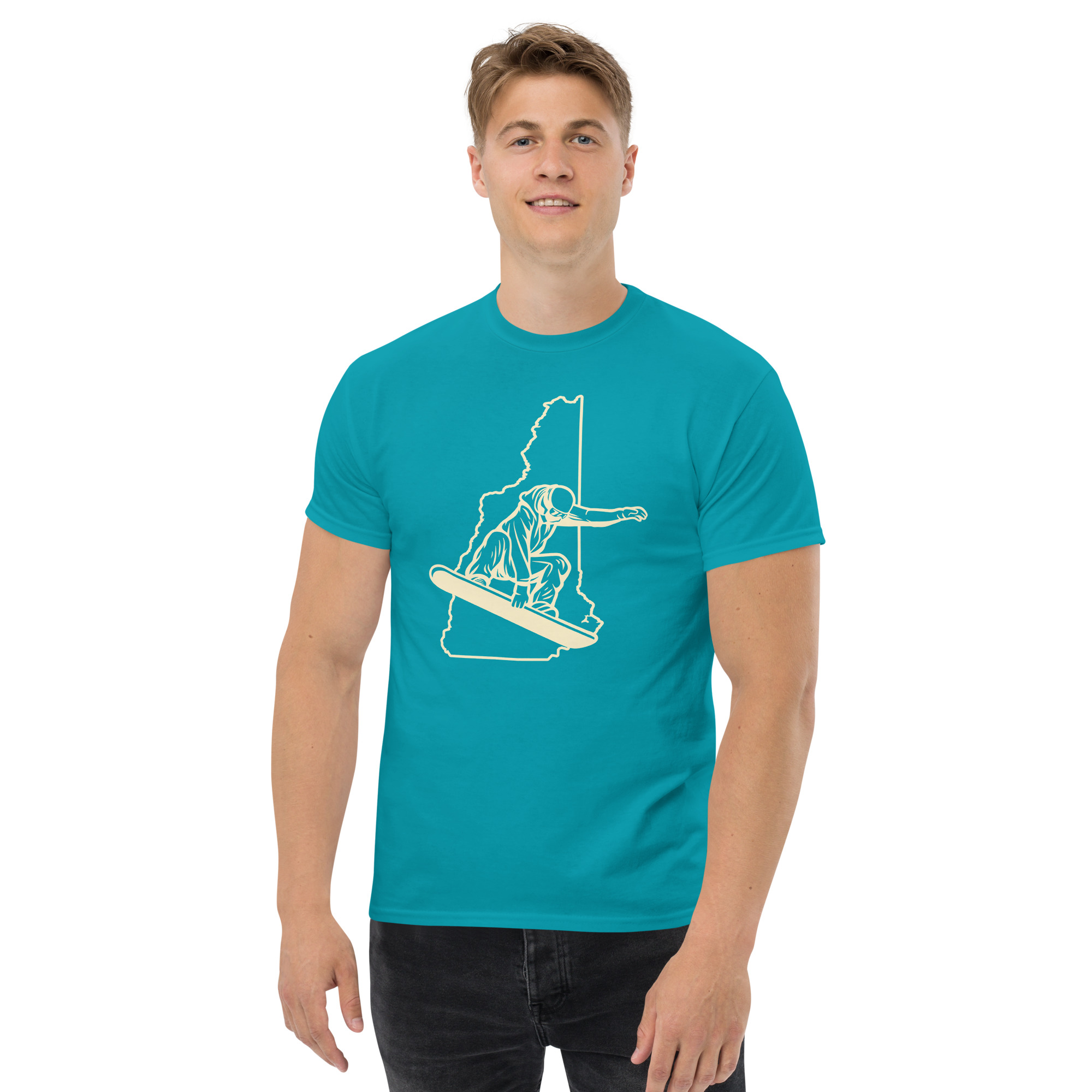 New Hampshire Snowboarder in Ivory Unisex classic tee - Image 12
