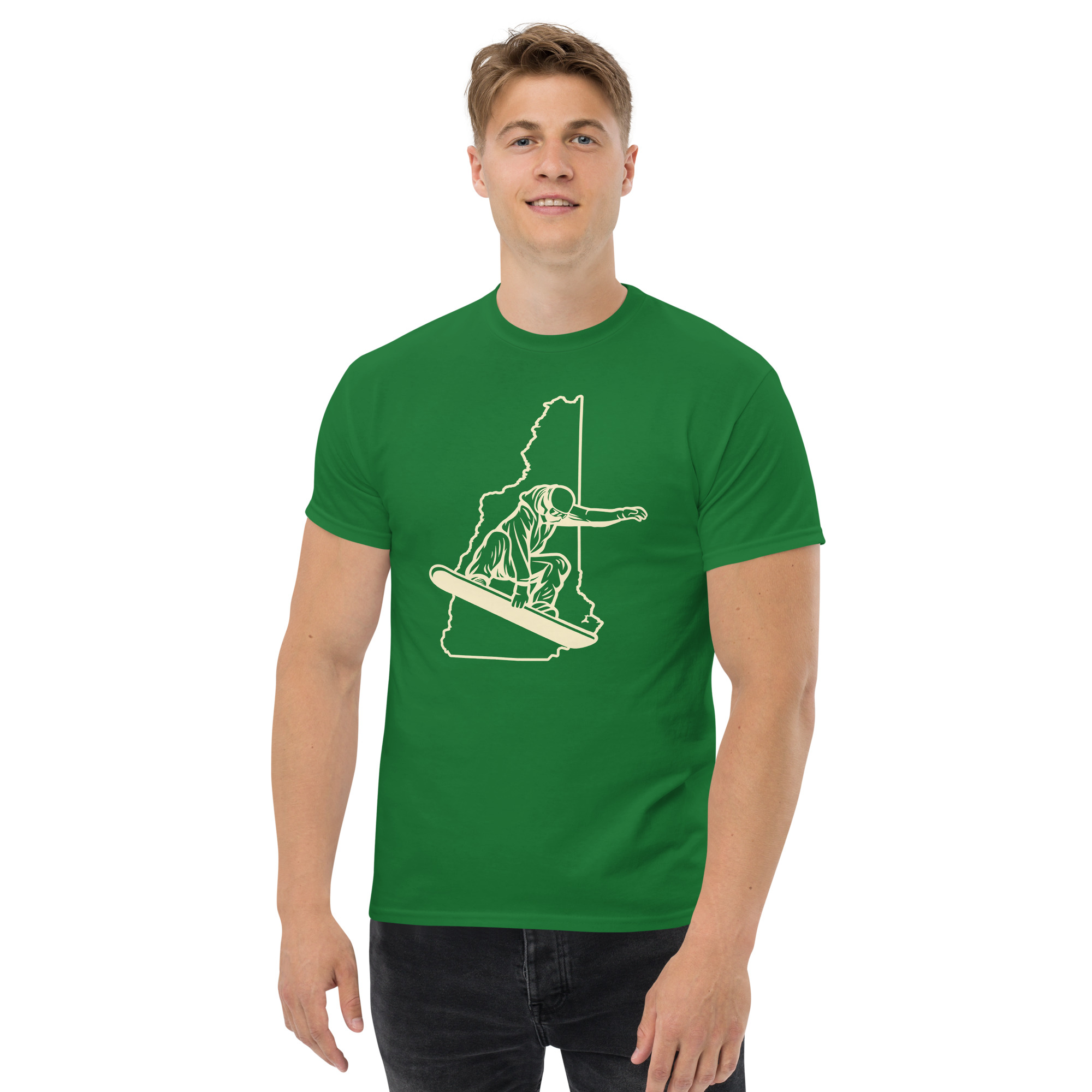 New Hampshire Snowboarder in Ivory Unisex classic tee - Image 8