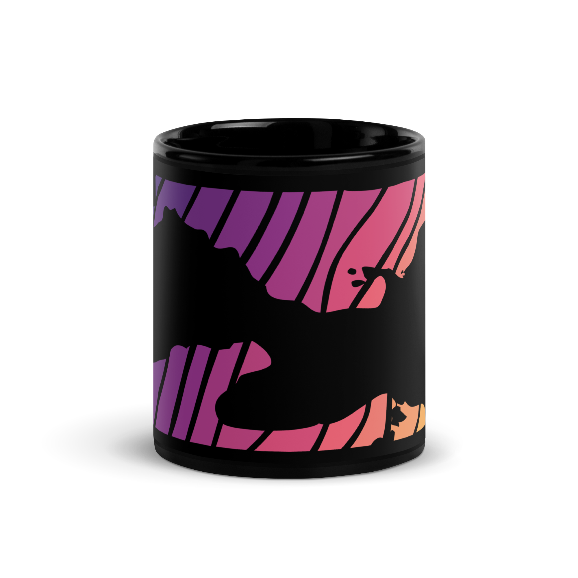 Sunset Strips on Newfound Lake Black Glossy Mug - Image 3