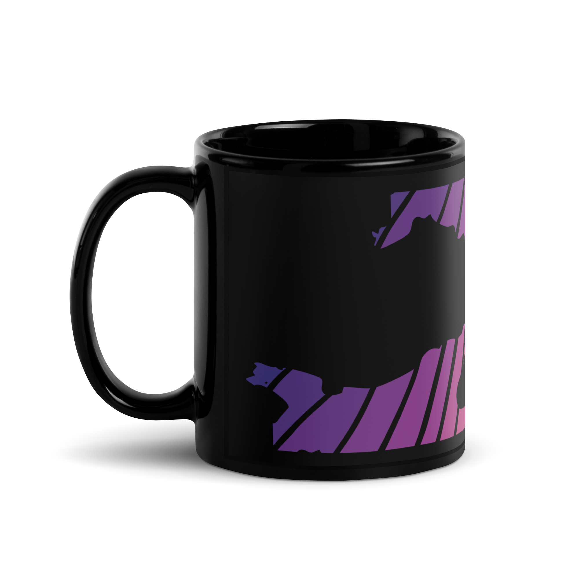 Sunset Strips on Newfound Lake Black Glossy Mug - Image 4