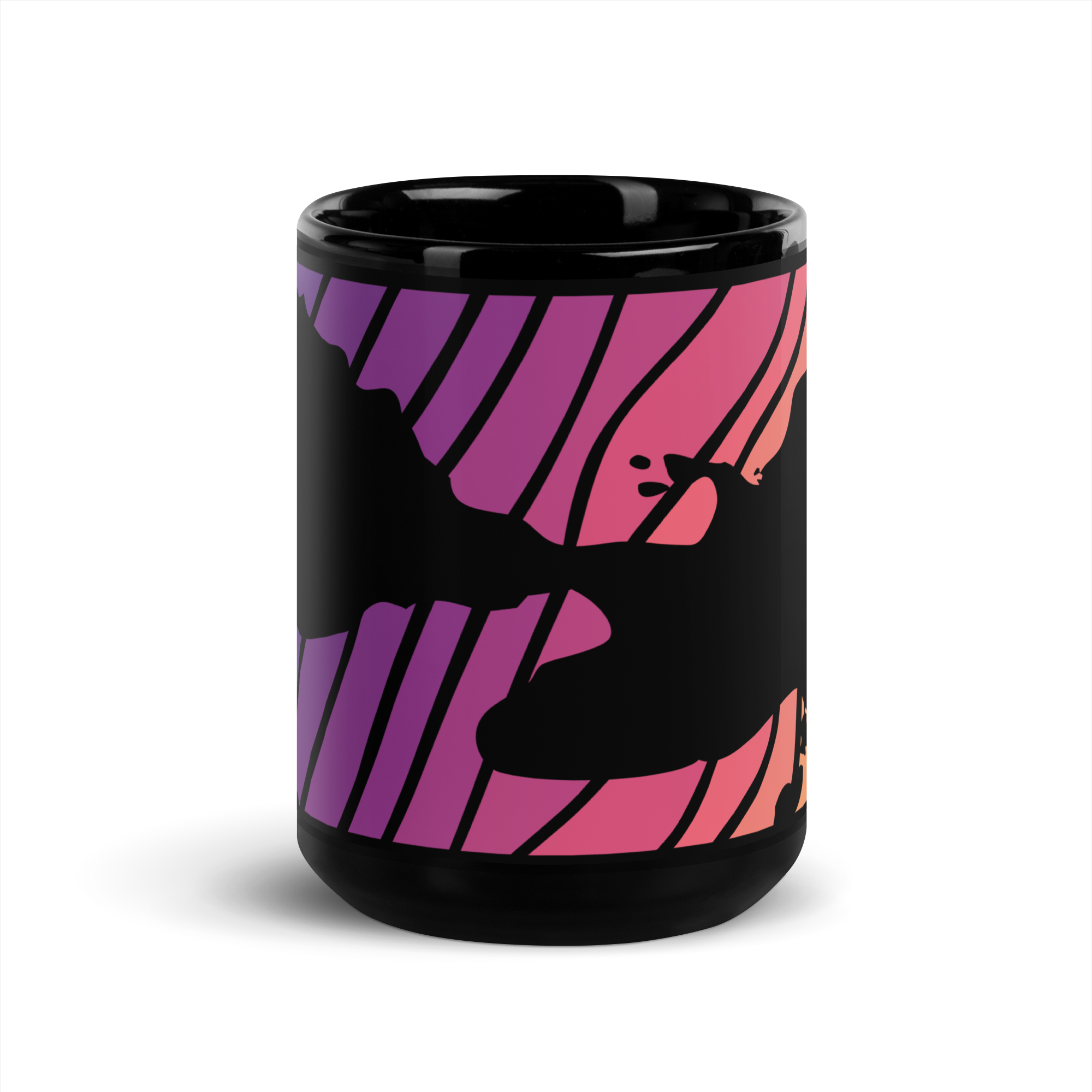 Sunset Strips on Newfound Lake Black Glossy Mug - Image 6