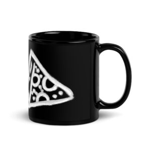 Flying Pizza Black Glossy Mug
