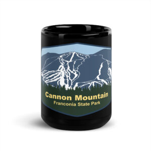 Cannon Mountian Black Glossy Mug