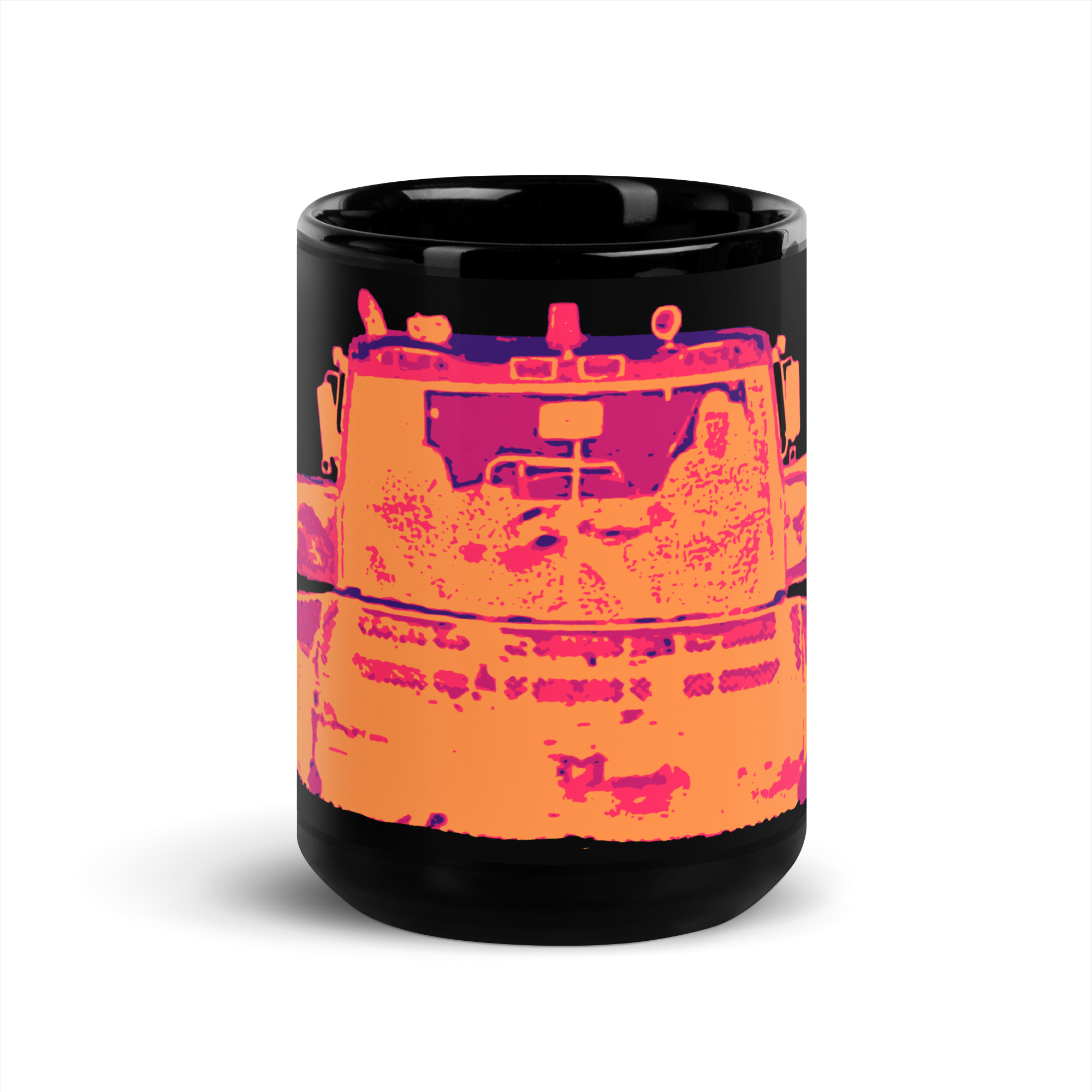 Snowcat Groomer Black Glossy Mug