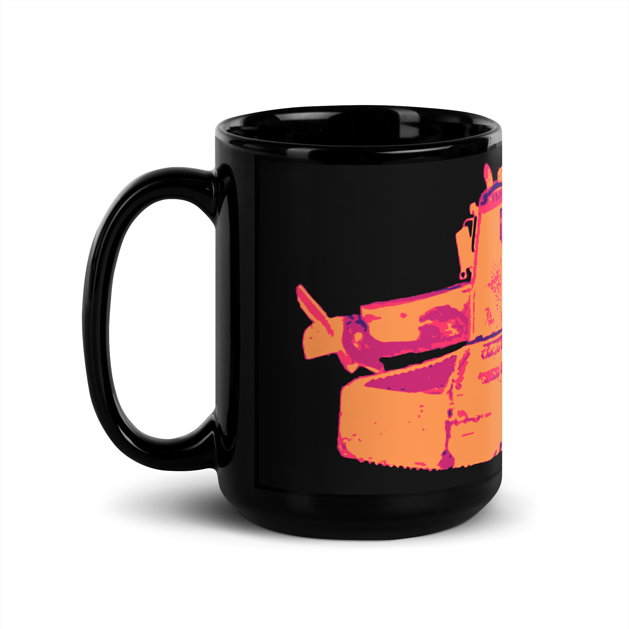 Snowcat Groomer Black Glossy Mug - Image 6