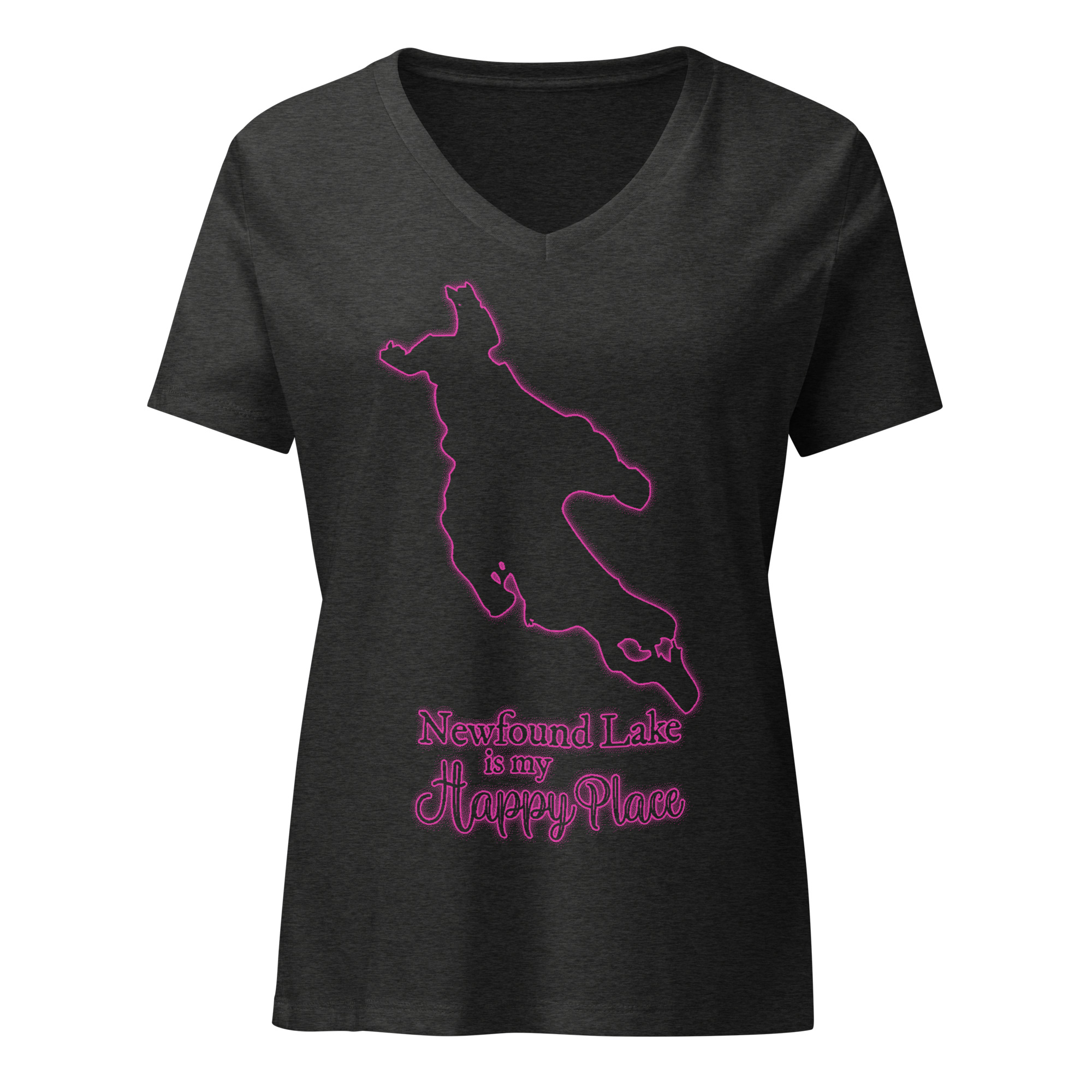 Newfound Lake is my Happy Place Women’s relaxed v-neck t-shirt - Image 3