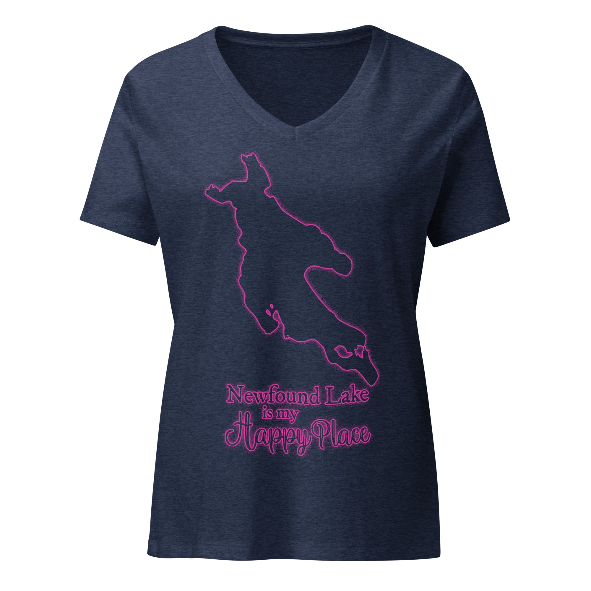 Newfound Lake is my Happy Place Women’s relaxed v-neck t-shirt - Image 4