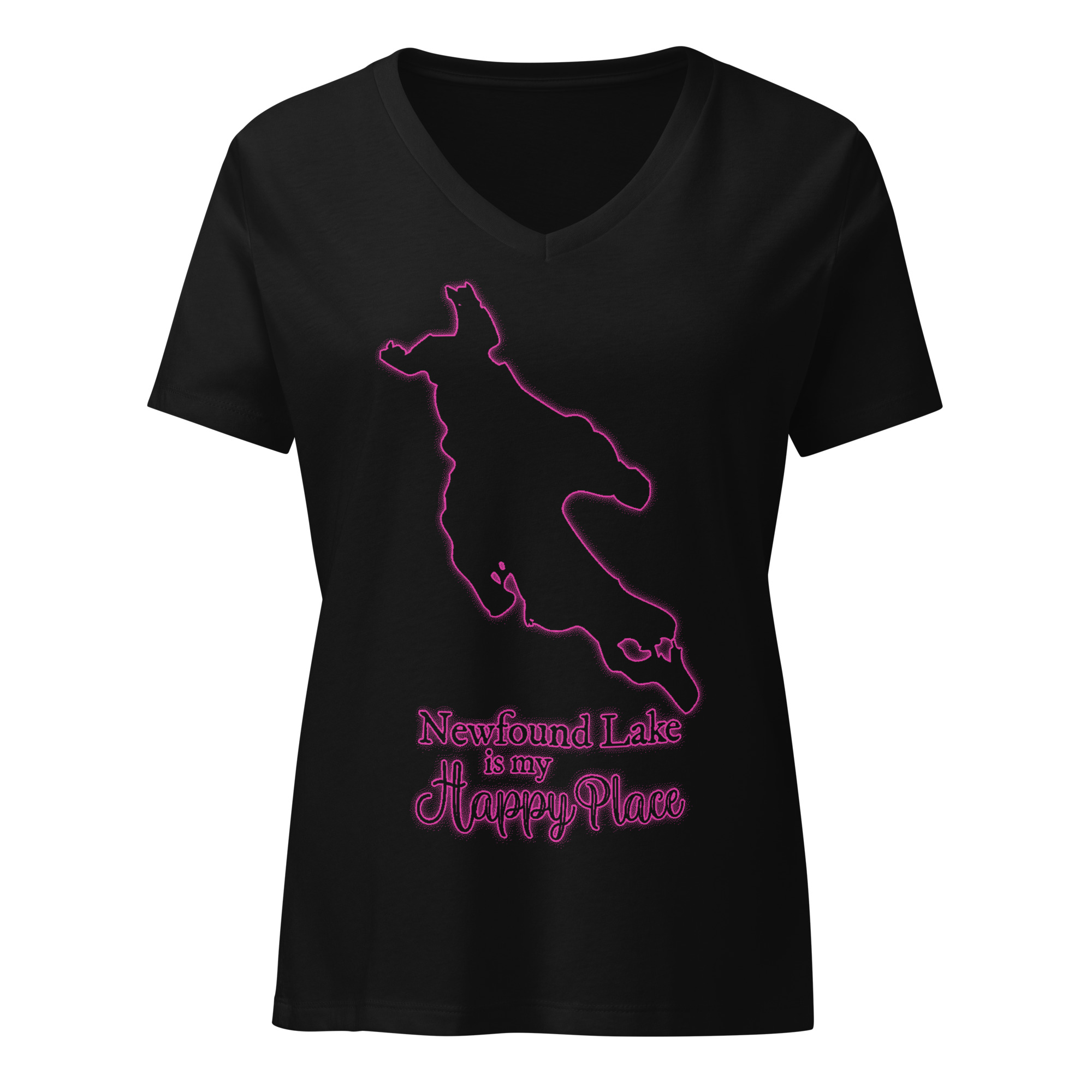 Newfound Lake is my Happy Place Women’s relaxed v-neck t-shirt - Image 5