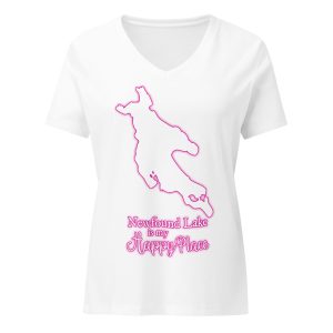 Newfound Lake is my Happy Place Women’s relaxed v-neck t-shirt