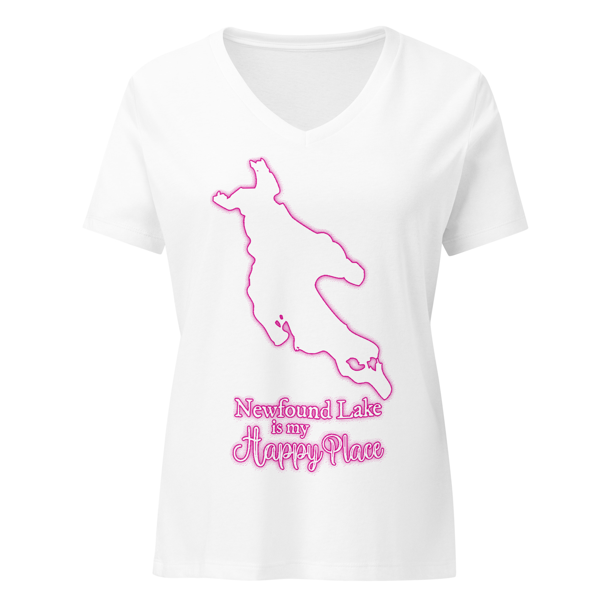 Newfound Lake is my Happy Place Women’s relaxed v-neck t-shirt
