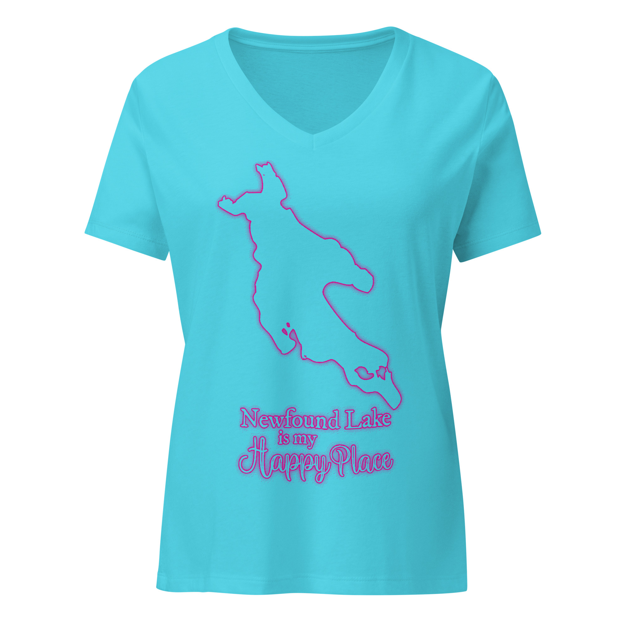 Newfound Lake is my Happy Place Women’s relaxed v-neck t-shirt - Image 2